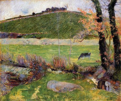 Een Weide aan de Oevers van de Aven door Paul Gauguin